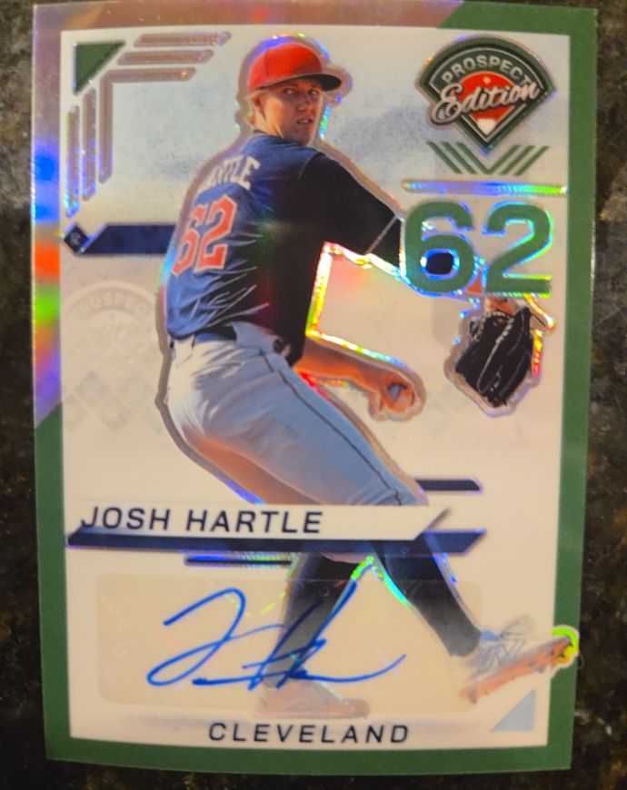 2025 Panini Prospect Edition #177 Josh Hartle Green Prizm Auto — front