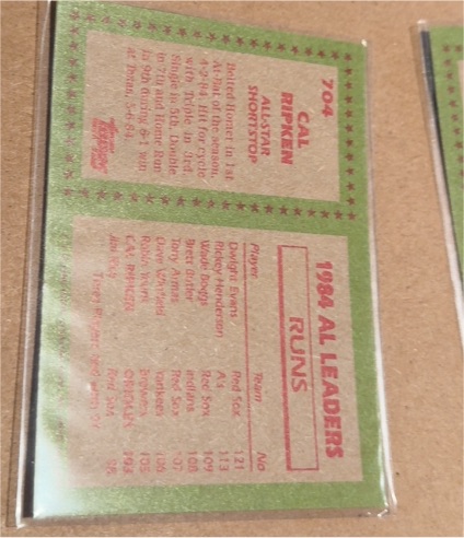 1985 Topps #704 Cal Ripken — front