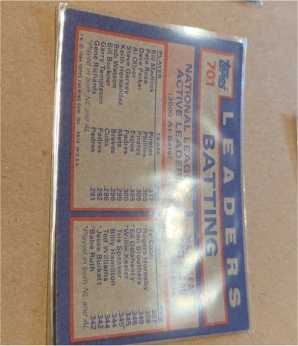 1984 Topps #701 Bill Madlock National League Batting Leaders — front