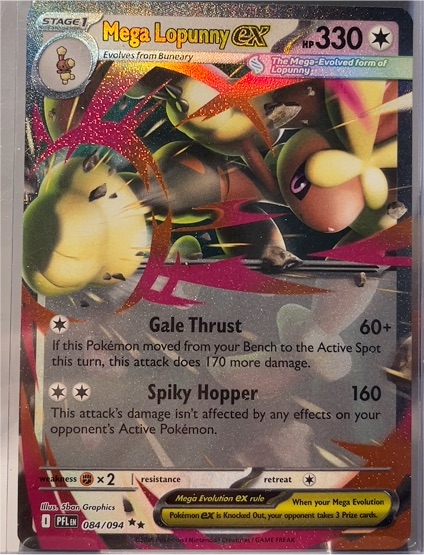 2012 Pokemon ME02 Mega Lopunny EX #084/094 — front