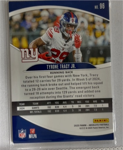 2025 Panini Absolute #96 Tyrone Tracy Jr. — front