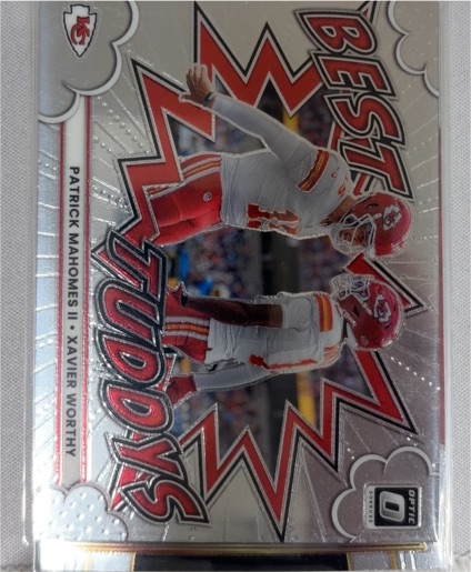 2025 Panini Donruss Optic #1 Best Tuddys Patrick Mahomes II/Xavier Worthy — front