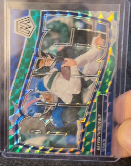 2024 Panini Mosaic #15 Kayvon Thibodeaux Bang Green Mosaic Prizm — front