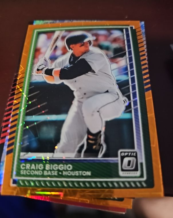 2025 Panini Donruss Optic #85 Craig Biggio Orange Velocity Prizm — front
