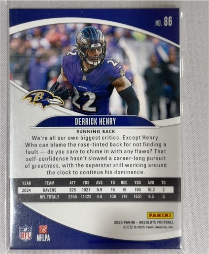 2025 Panini Absolute #86 Derrick Henry — front