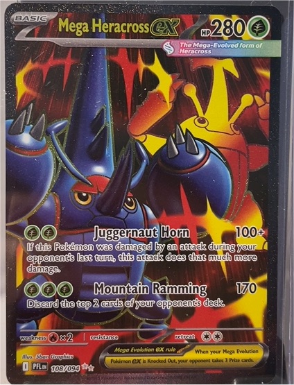 2025 Pokémon ME02: Phantasmal Flames #108 Mega Heracross ex — front