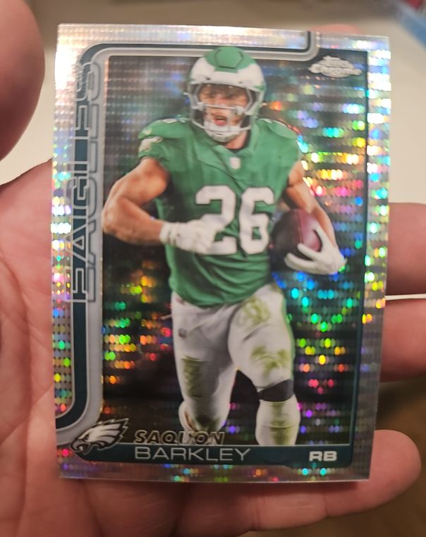 2025 Topps Chrome #248 Saquon Barkley Pulsar Refractor Philadelphia Eagles — front