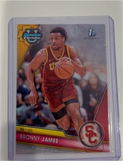2023 Bowman University Chrome #95 Bronny James — front