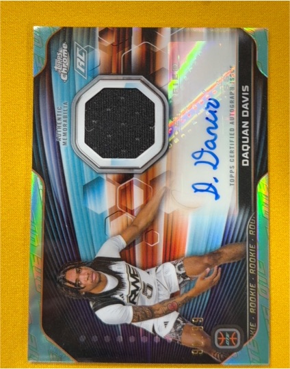 2023-24 Topps Chrome OTE #RJA-DD Daquan Davis Rookie Patch Auto — front