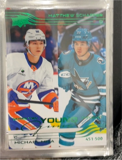 2025-26 Upper Deck Series 2 Young Guns #500 Matthew Schaefer Michael Misa — front
