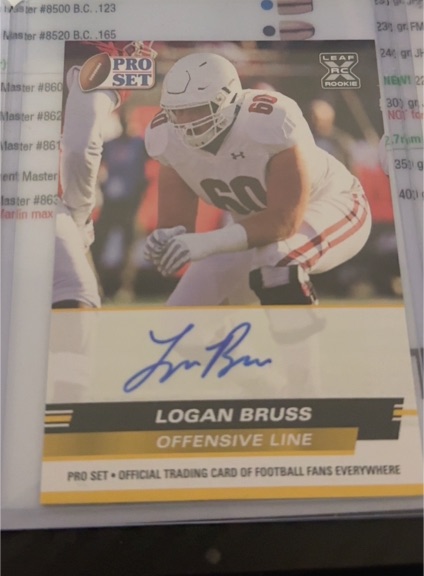 2022 Leaf Pro Set #PSA-LB3 Logan Bruss — front