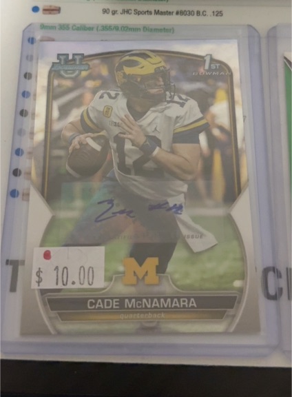2022 Bowman University #99 Cade McNamara — front