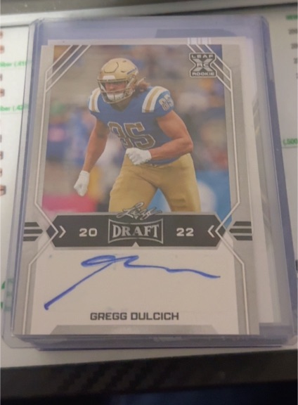 2022 Leaf Draft #BA-GD2 Gregg Dulcich — front