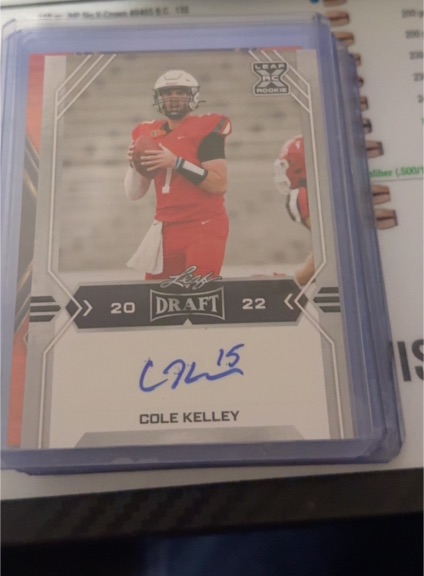 2022 Leaf Draft #BA-CK2 Cole Kelley — front