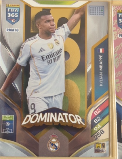 2026 Panini FIFA 365 Adrenalyn XL #RMA18 Kylian Mbappé Dominator — front