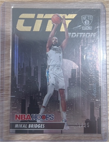 2023-24 Panini NBA Hoops #7 Mikal Bridges City Edition Brooklyn Nets — front