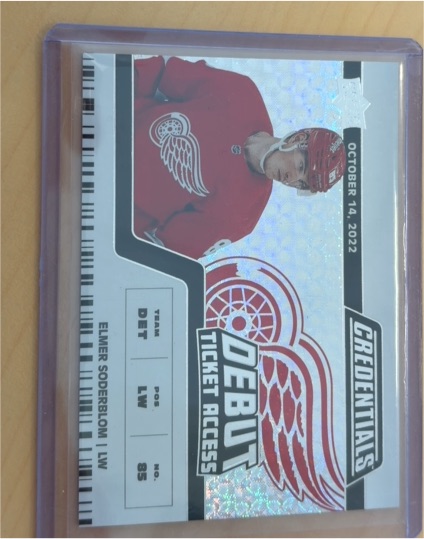 2022-23 Upper Deck Credentials #158 Elmer Soderblom Debut Ticket Access — front