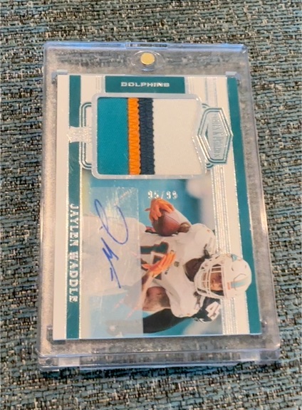 2021 Panini National Treasures #RMS-JW Jaylen Waddle Rookie Patch Autograph — front
