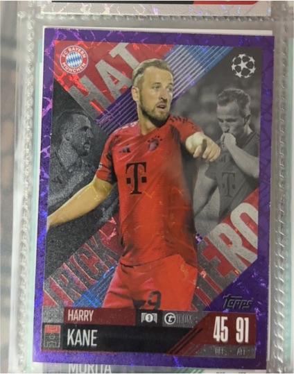 2024 Topps Match Attax UEFA Club Competitions Extra Purple #329 Harry Kane — front