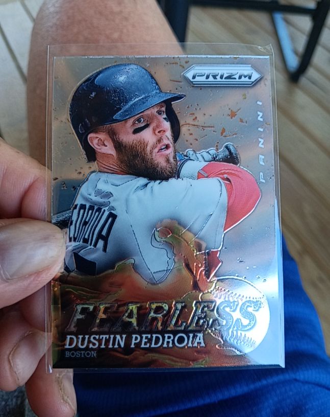 2013 Panini Prizm #F14 Dustin Pedroia Fearless — front