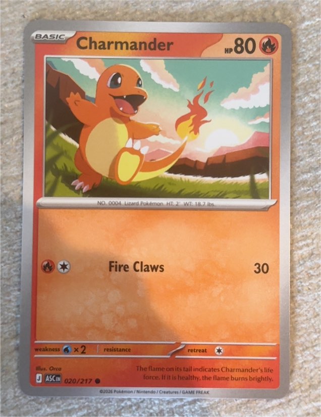 2026 Pokémon Ascended Heroes #020 Charmander — front