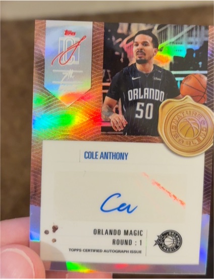 2025-26 Topps Signature Class #SB-CAN Cole Anthony — front
