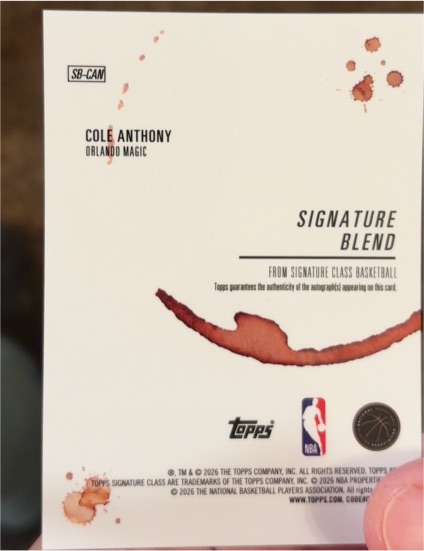 2025 Topps Signature Class Basketball #SB-CAM Cole Anthony — front