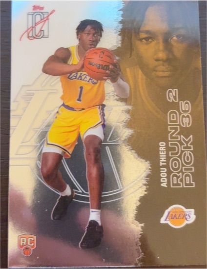 2025 Topps Signature Class #36 Adou Thiero Round 2 Pick 36 Lakers RC — front