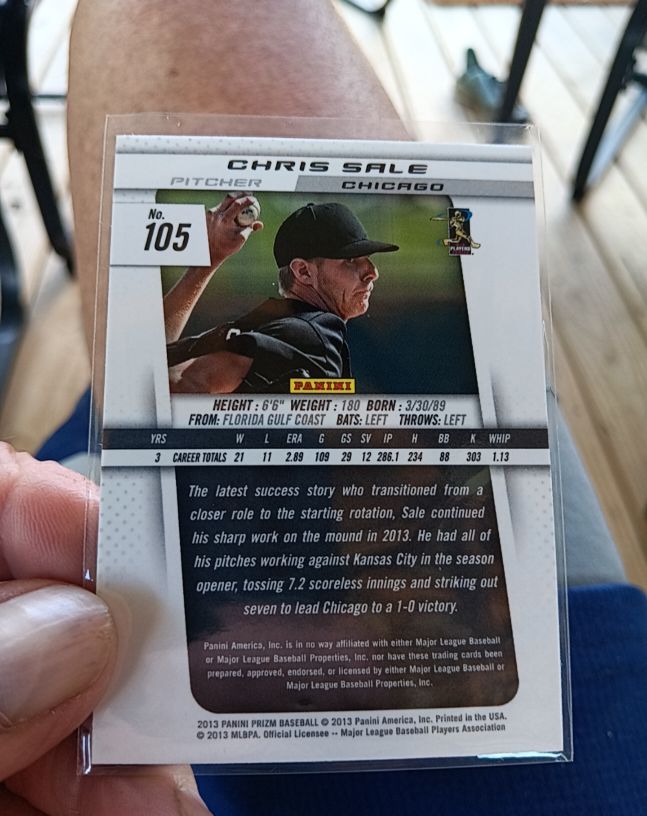 2013 Panini Prizm #105 Chris Sale — front