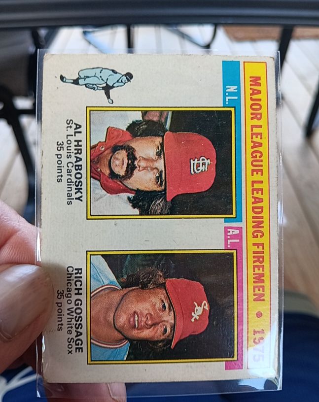 1976 Topps #205 Major League Leading Firemen Al Hrabosky Rich Gossage — front