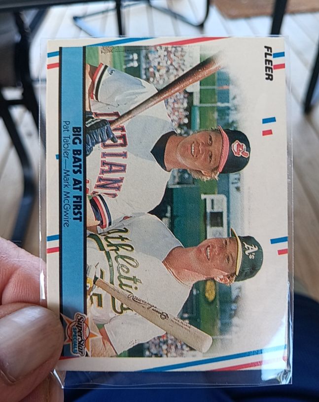 1988 Fleer #633 Big Bats at First Pat Tabler / Mark McGwire — front