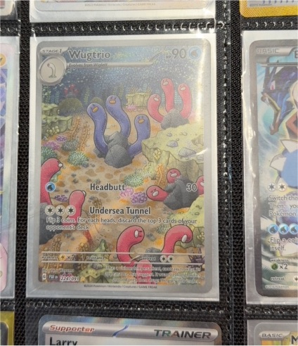 2023 Pokémon Scarlet & Violet Paldean Fates #224 Wugtrio Illustration Rare Full Art Holo — front
