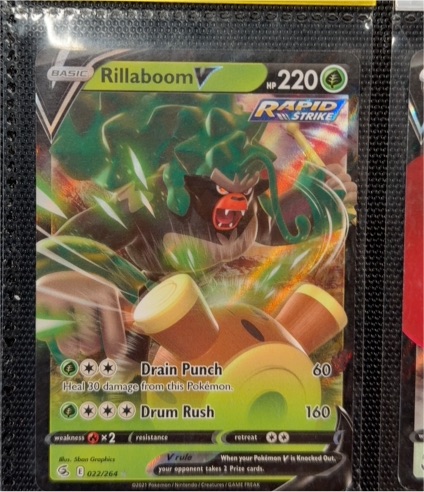 2021 Pokémon SWSH08: Fusion Strike #022 Rillaboom V — front