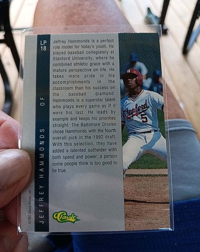 1992 Classic Four Sport Draft Pick Collection #LP18 Jeffrey Hammonds — front