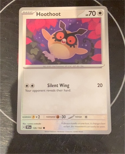 2024 Pokémon Scarlet & Violet Temporal Forces #126 Hoothoot — front