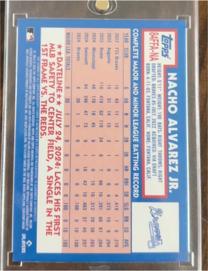 2025 Topps Archives #84FFA-NA Nacho Alvarez Jr. — front