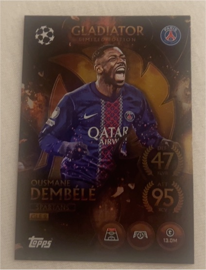 2025 Topps Match Attax UCL #GLE9 Ousmane Dembélé Gladiator — front