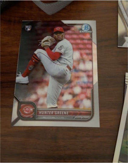 2022 Bowman Chrome #95 Hunter Greene Rookie Card — front