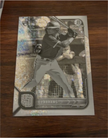 2022 Bowman Chrome Black & White Mini Diamond Refractor #12 C.J. Abrams — front