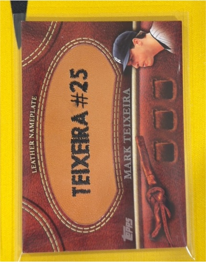 2011 Topps Manufactured Glove Leather Nameplate #MGL-MT Mark Teixeira — front