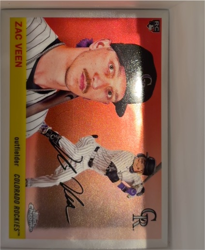 2025 Topps Heritage High Number #557 Zac Veen Chrome Refractor — front