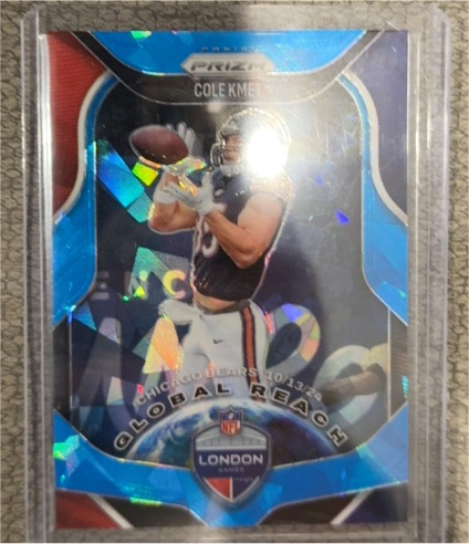 2025 Panini Prizm #6 Cole Kmet Global Reach Blue Ice — front