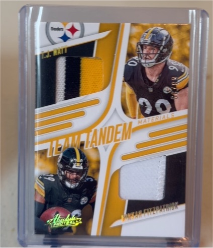 2025 Panini Absolute Team Tandem Materials #TTM-PIT T.J. Watt and Minkah Fitzpatrick — front
