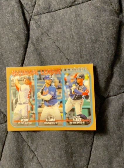 2024 Topps Series 1 National League Leaders #293 Matt Olson Pete Alonso Ozzie Albies — front