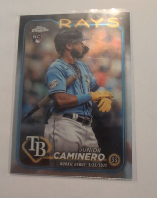 2024 Topps Chrome Update #USC193 Junior Caminero Rookie Debut Tampa Bay Rays — front