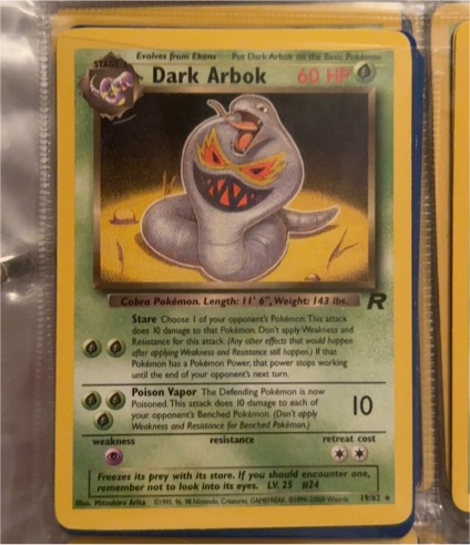 1999 Pokémon #24 Dark Arbok — front