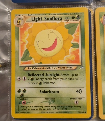 2000 Pokémon #72 Light Sunflora — front