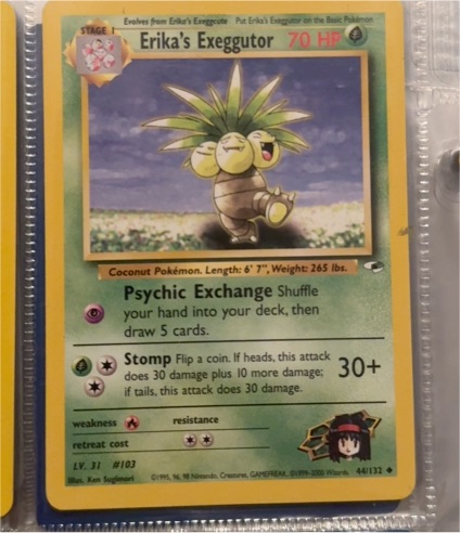 1999 Pokémon #103 Erika's Exeggutor — front