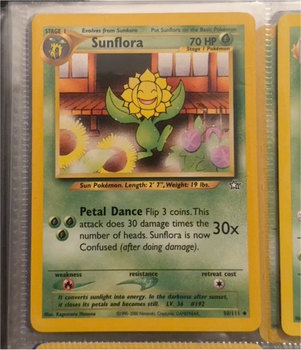 1999 Pokémon #50 Sunflora — front