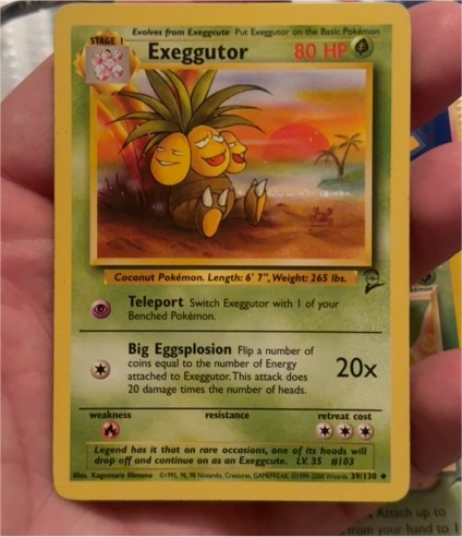 1999 Pokémon #39 Exeggutor — front